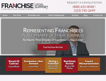 Tablet Screenshot of franchiselegalsupport.com